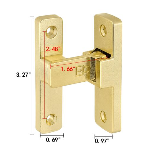 INIRET 2 Packs Gold 90 Degree Barn Door Lock，Premium Zinc Alloy Latch - Flip Gate Latches ，for Cabinets, Bathroom, Barn & Garden Doors - Secure Sliding Door Hardware