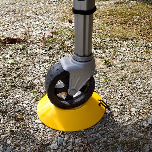 Camco Heavy Duty Wheel Dock with Rope Handle - Helps Prevent Trailer Wheel from Sinking Into Dirt or Mud, Easy to Store and Transport (44632), Yellow, One Size