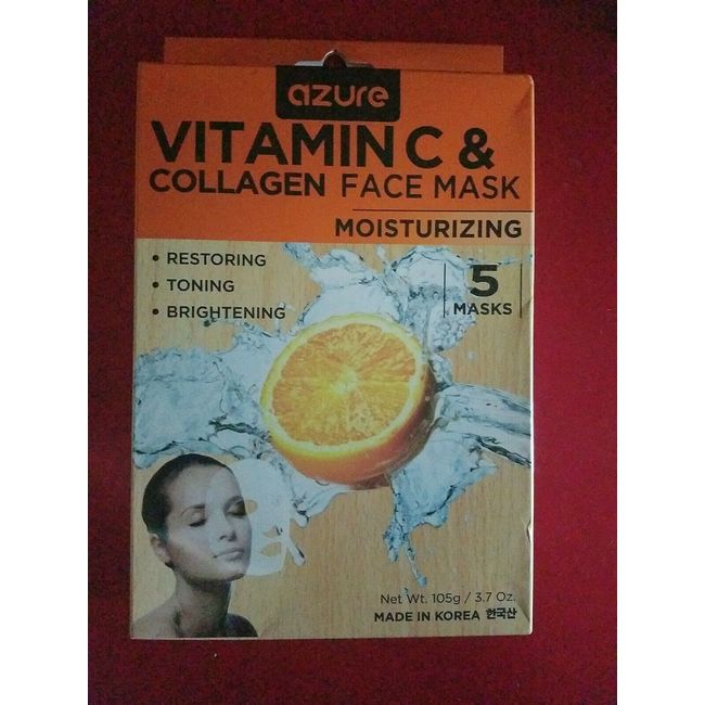 AZURE VITAMIN C & COLLAGEN FACE MASK MOISTURIZING,RESTORING,TONING,BRIGHTENING