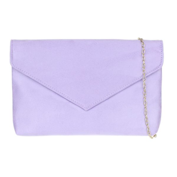 Girly Handbags Plain Clutch Bag Medium Lilac