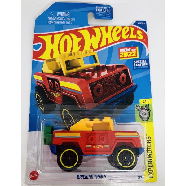 Hot Wheels 2022 - Bricking Trails - Experimotors 2/10 - Red - Bronco Style - Ships Bubble Wrapped in a Box