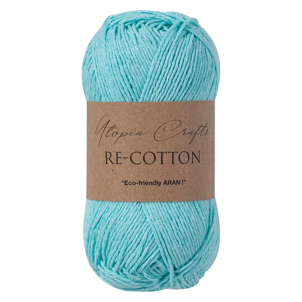 Utopia Crafts Re-Cotton Knitting Yarn, 100g (Aqua Blue)