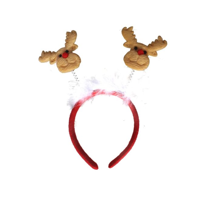 Glitz4Girlz Christmas Rudolph Reindeer Novelty Xmas Headband Alice Hair Band Fancy Dress Party Deeley Boppers for Women Girls