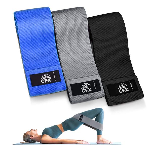 CFX Resistance Bands 3 Sets, Premium Exercise Bands with Non-Slip Design for Hips & Glutes, 3 Resistance Level Workout Booty Bands for Women and Men,Home Training,Fitness,Yoga