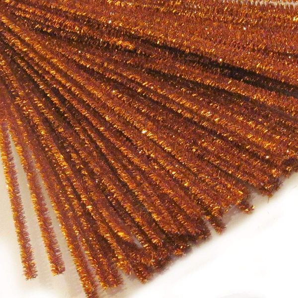 The Crafts Outlet Chenille Sparkly Stems, Pipe Cleaner, 12-in (30-cm), 100-pc, Copper