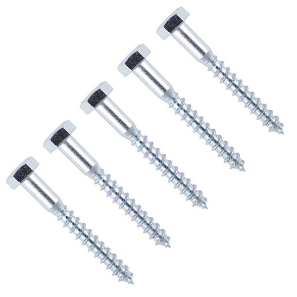 TERF® M8 X 100mm Coach Screws Hex Head M8 (8mm) X 100mm Wood Masonry Brick Concrete Wall Fixing Lag Screw Bolts for Aerial Satellite Dish TV Bracket Fence Shelves Mounting Decking - Pack of 10