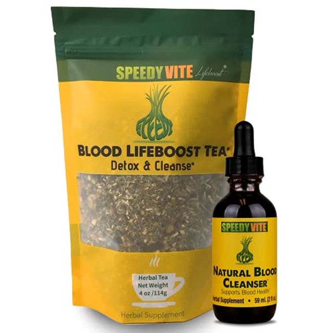 Natural Blood Cleanser Organic Supplement SpeedyVite® (Set: Tea & Liquid Drop Combo)