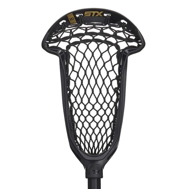 STX Lacrosse Axxis Strung Draw Head with Crux Mesh Pro Pocket, Black