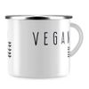 JUNIWORDS Emaille-Tasse, Vegan, Silberner Tassenrand