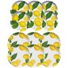 Lemon Outdoor/Camping/BBQ - Plastic/Melamine Dinner & Side Plates Set (12)