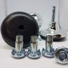 Chrome Feet Glides Castors & Insert For Divan Bed Base, Sofa, Settee, Chair (2)