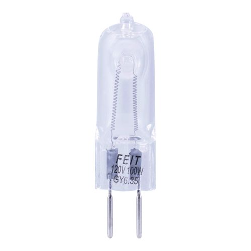 Feit Electric BPQ100T4/JCD/RP 100 Watt Warm White T4 Dimmable Halogen Light Bulb, 3000K Warm White, 1.5" H x 0.5" D