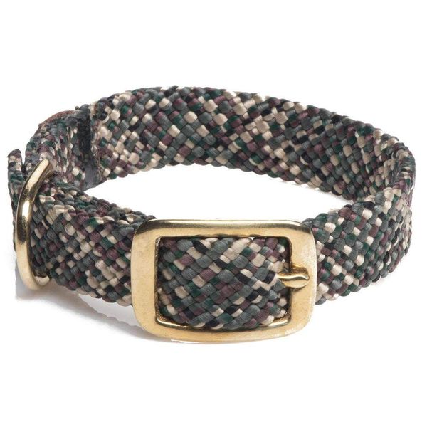 Mendota Pet Double Braid Collar - Brass - Dog Collar - Made in The USA - Camo , 9/16 in x 14 in Junior