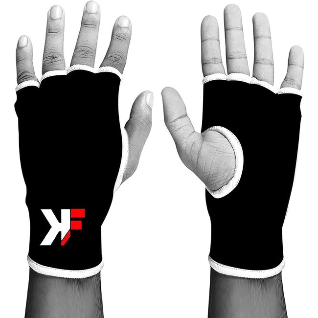 KIKFIT Elasticated Arthritis Compression Gloves Provides Support and Warmth for Hands, Finger Joints, Inner Gloves (L/XL), Black