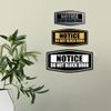Fancy Notice Do Not Block Door Sign (Black/Gold) - Small