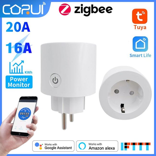 CoRui 20A EU Plug WIFI Bluetooth Wireless Remote Socket Smart