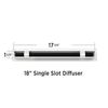 18" Linear Slot Diffuser - (1 Slot) Single Slot - White Decorative Air Vent - Mo