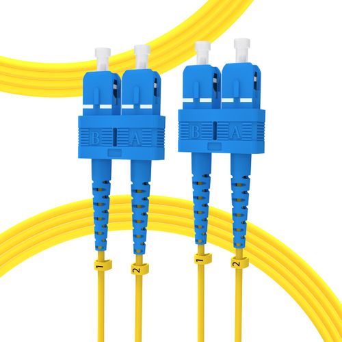 KeepFly Fiber SMF Fiber Optic Cable,OS2 SC to SC Fiber Patch Cable 2m(7ft),1G/10G 9/125μm Singlemode Duplex Fiber Jumper Cable,SC-SC/UPC Fiber Optic Ethernet Patch Cord LSZH(Yellow)