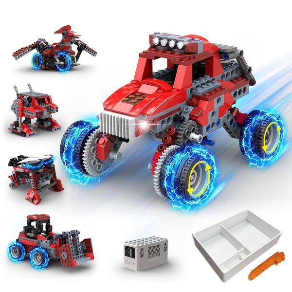 STEM Toys for Boys Age 6-12, 8-in-1 Electric Motor Monster Truck Car Building Kit, Educational Craft Building Toys, Christmas Birthday Gifts for Boys Girls 6 7 8 9 10 11 12 Year Old (240PCS)