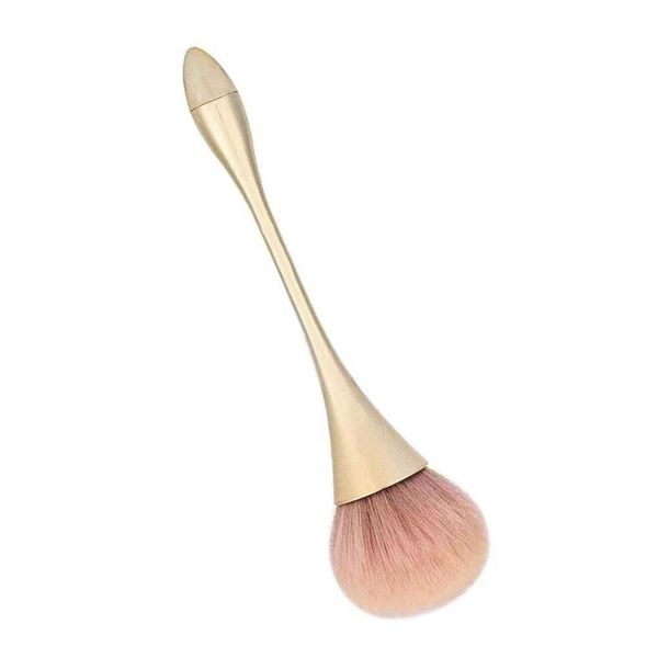 Chimoto Nail Art Brush, Makeup Brush, Foundation Brush, High Quality Nail Dust Cleaning Brush, Nail Tool, Perfect for Both Professional Nail Artists and Beginners (Gold)