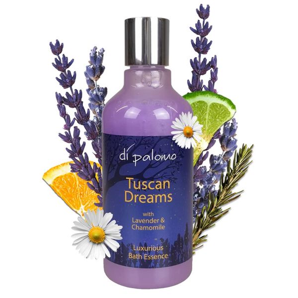 Di Palomo Tuscan Dreams Bath Essence 300ml. Foaming Bubble Bath. Luxury Shower Gel & Body Wash with Nourishing Skin Care. Bath Foam Gifts for Her. Relaxation Gifts for Women.