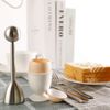 Egg Cracker Topper Set for Soft Hard Boiled Eggs Shell Removal Includes 1 Egg Cutter 4 Ceramic Egg Cups and 4 Spoons