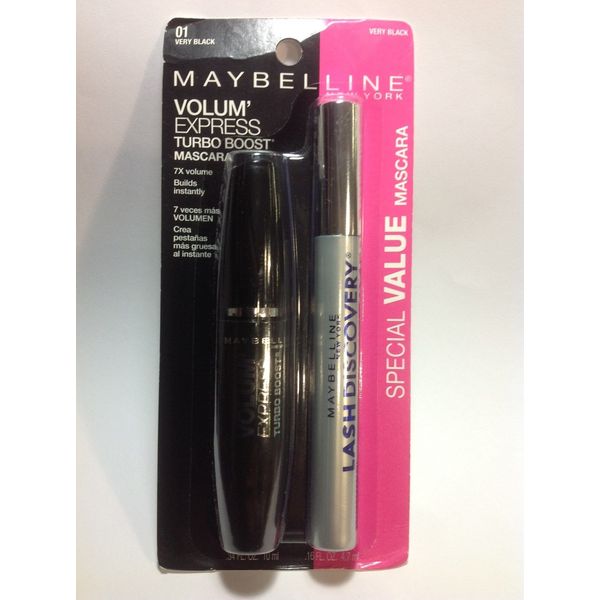 Maybelline Volum' Express Turbo Boost  Mascara Very Black + LASH DISCOVERY