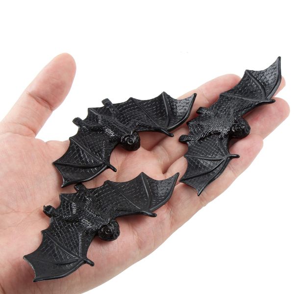 FINGOOO Plastic Bats Halloween,36pcs Mini Bats Halloween Decoration Party Favors Kids Gift Toy Prank Props Home Decor