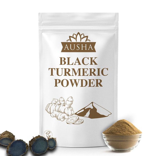 Ausha Black Turmeric Powder 100g - Joint Pain Relief, Energy, Stamina | Use in Juices, Smoothies | Vegan