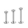 Candyfancy 20/18/16G 3PCS Titanium Threadless Nose Studs – Push-in Nose Piercing with Clear CZ (6/8/9/10/12mm)