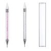 Rhinestone Picking Pen Diamond Painting Pen Dot Pen Nail Art Pen Envelope Pen Crystal Bead Handle Nail Decoration Pen Diamond Painting Art Tools Nail Design DIY Craft Set of 2 White + Pink