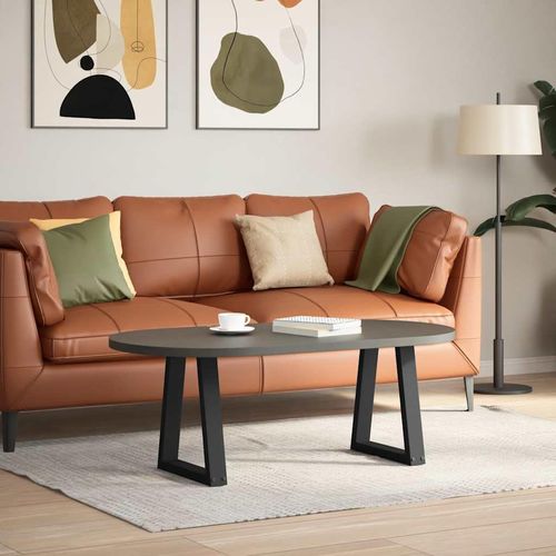 CHARMMA Dining Table Leg Set of 2 Black Powder-Coated Steel,Table Legs-4012544