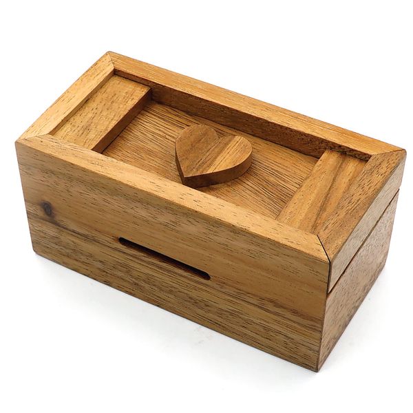 BSIRI Secret Heart Box- Secret Box Brain Teaser Wooden Puzzle Boxes with Hidden Compartments. Ideal Mystery Box, Money Box, Jewelry Box, 3D Puzzle Lock Box, Gift Card, and Money Puzzle Box