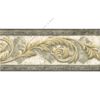 Architectural Beige Acanthus Leaf Scroll Gray Diamond Silver Wallpaper Border