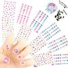 Nail Stickers, Kids, Cute, Unicorn Floral Pattern, 3D Stick On Manicure Set, Character Design, Children's Nail Stickers, 400 Types, 10 Pieces, Rainbow Unicorn, Stars, Princess, Flower Nail Pattern, Ultra Thin, Stackable, Reward Stickers, Birthday Parties,