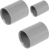 PVC Solvent Weld Waste Pipe Coupling, 50mm, Grey, Pack of 3