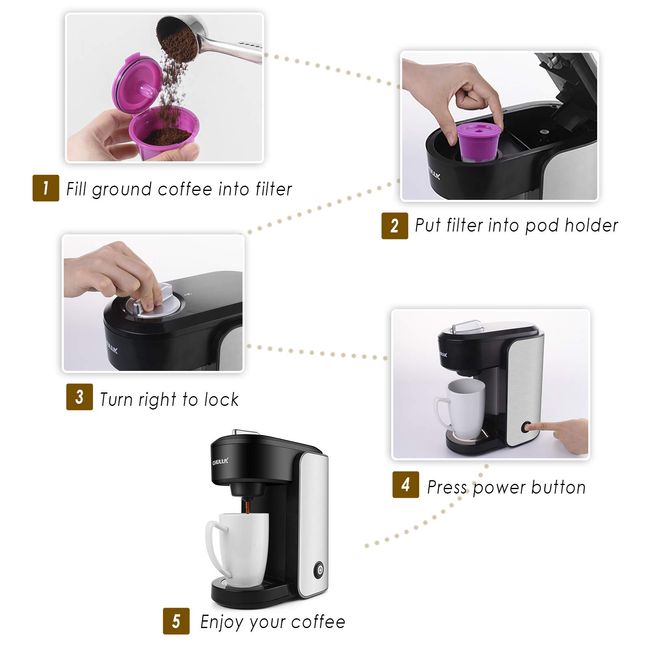 Chulux Coffee Makers Single Serve Kcup Capsule Coffee Machine with