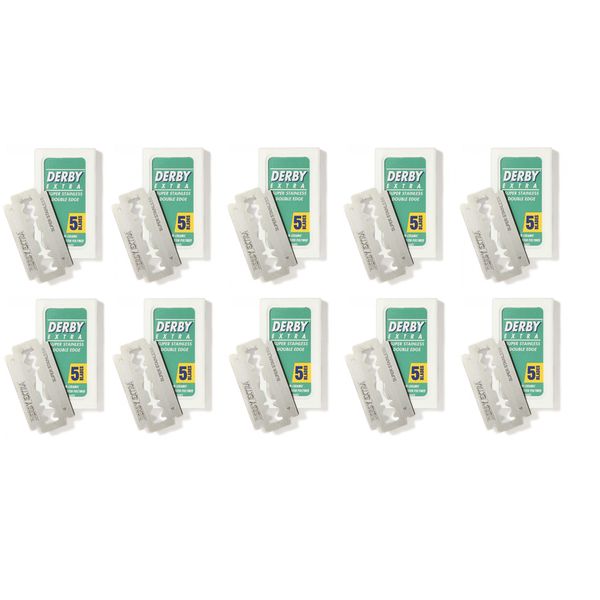 Derby Extra Double Edge Razor Blades, 5 Count (10 Pack)