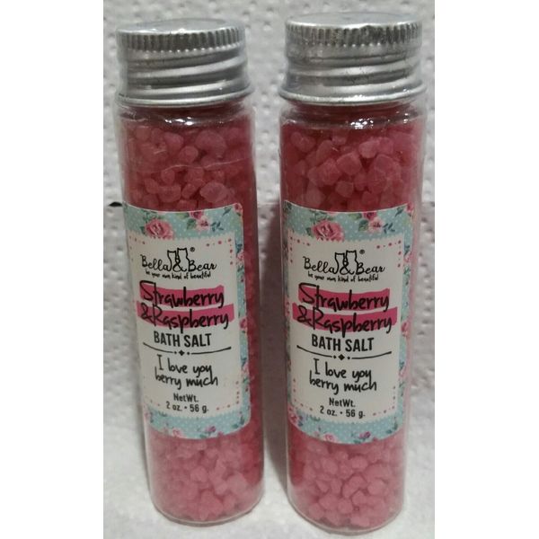 Bella & Bear Strawberry & Raspberry Bath Salt 2 oz. ( Lot of 2 )