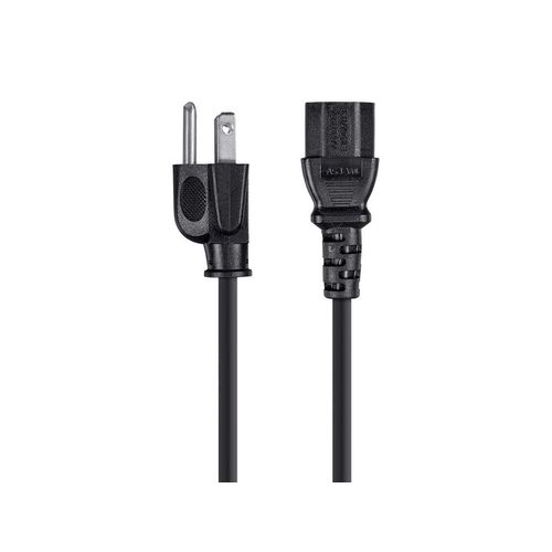 Monoprice Power Cord - NEMA 5-15P to IEC 60320 C13, 18AWG, 10A/1250W, 125V, 3-Prong, 1ft, Black, 6-Pack