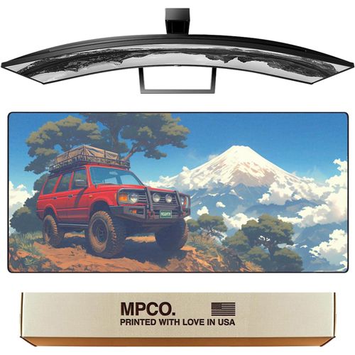 MPCO. Manga Motors Large Gaming Desk Pad - 36" x 17" Duraglyde Fabric Osakas-Overlander Desk Mats - Non-Slip, Washable, Smooth Glide for Precision Gaming & Work