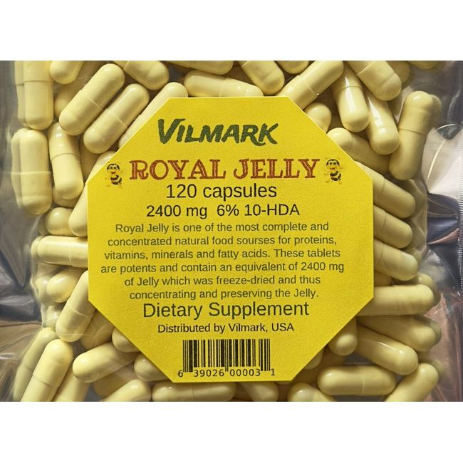 Royal Jelly 120 Capsules 2400 mg Non GMO Gluten Free