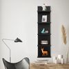 Wooden 5 Tier Wall Shelf,Vertical Column Floating Storage Home Decor Organizer,F