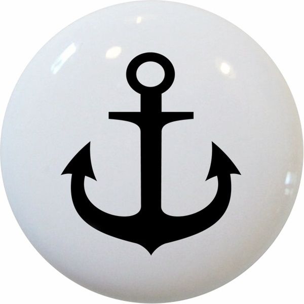 Black ANCHOR Nautical Cabinet Dresser DRAWER Pull KNOB