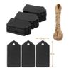 Box.it.pack.it Kraft Paper Gift Tags, Black, Scallop 4 x 2 cm, 100 Pack with String