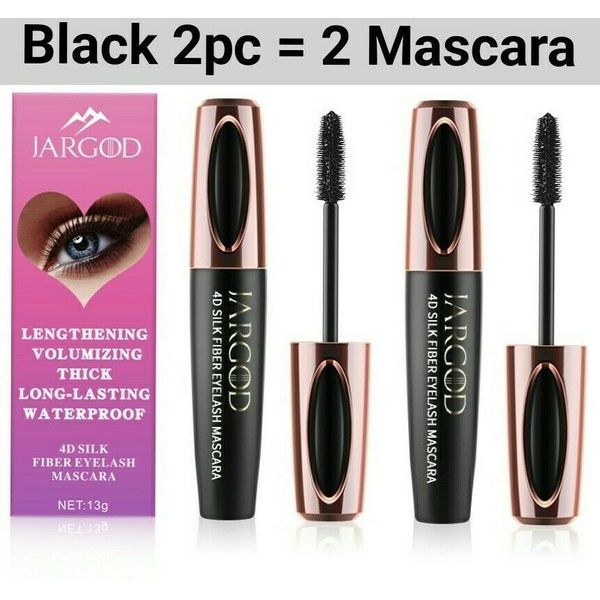 2Pc 4D Silk Fiber Lash Mascara for Longer Thicker Voluminous Extension Eyelashes