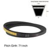 2pack A71 V-Belts 71" Pitch Length A-Section Rubber Drive Belt