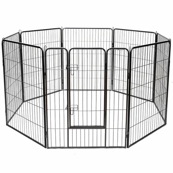 40" 8 Panel Pet Puppy Dog Playpen Door Exercise Kennel Fence Metal