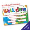 20 Well Done Bubble Gum Scented Scratch 'N' Sniff Certificates A5 Primary Teaching Services