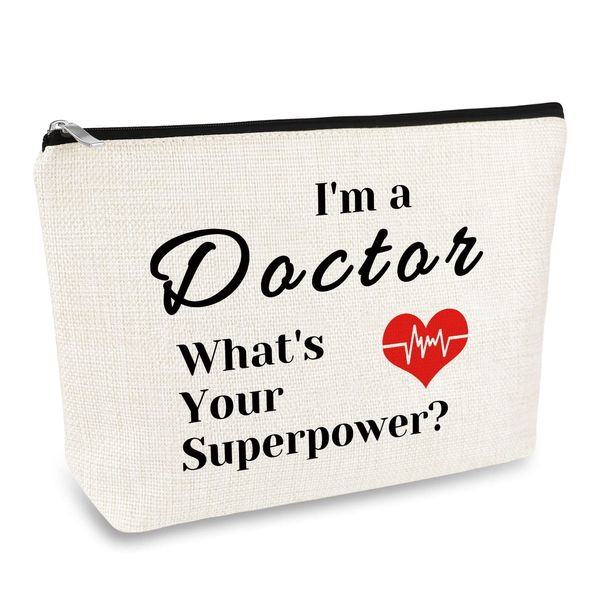 Doctor Gifts for Women Makeup Cosmetic Bag Doctor Appreciation Gifts Retirement Gifts for Doctor Christmas Birthday Gifts Medical Doctor Graduation Gift Thank You Gifts for Doctor Travel Pouch